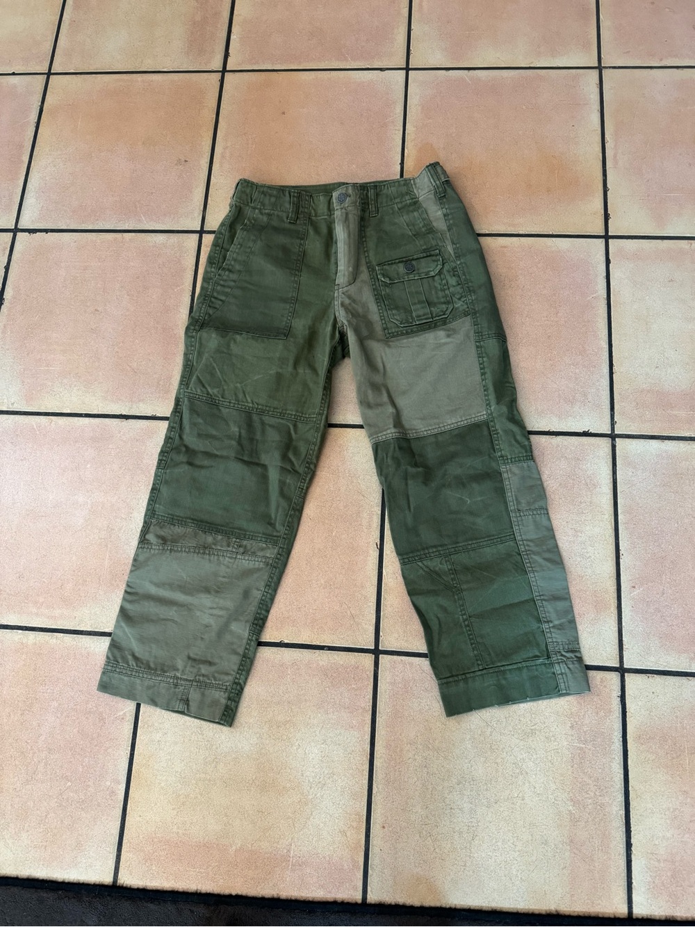 Ralph Lauren Patchwork Pants in Olive Green